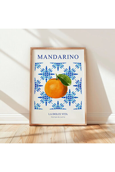 Esci Design Tablou ilustrativ italian cu rama din lemn - Tablou modern pentru bucatarie - Tablou vintage - Artă de perete de lux