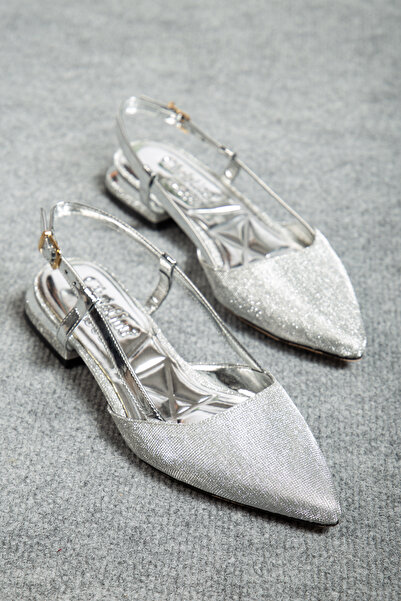 ZSHOES Kadın Arkası Ayarlanabilir Lazer İşleme Desenli Hafif Topuklu Ayakkabı(41/42Özel Büyük Numara Dahil)