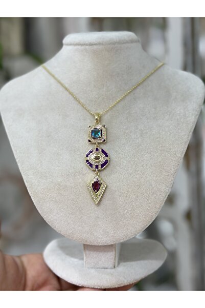 tassa aksesuar قلادة فولاذية من سلسلة خاصة مرصعة بحجر الزركون المينا