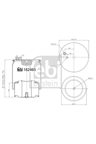 FEBI BILSTEIN Въздушни окачващи маншони заден десен мост Man Tga/Tgs 1/Tgx 1