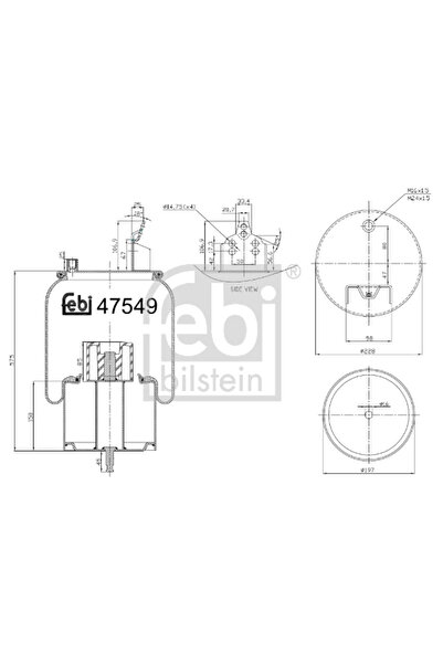 FEBI BILSTEIN Burduf Suspensie Pneumatica Axa Fata Aditionala Directionala Vo...