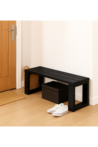 Faev El Yapımı Ahşap Bank 80x30x43 cm – Masif Ahşap Oturma Bankı, Dekoratif D...