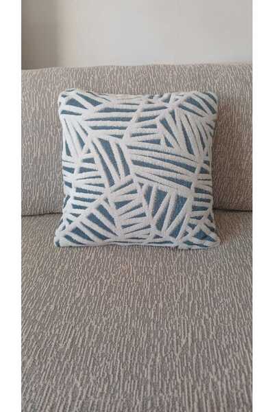 Sfmstore Geometric Punch Embroidery Pattern Cushion Cover Chenille Fabric 45X45 cm Throw Pillow Case