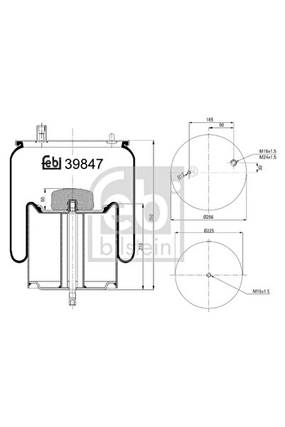 FEBI BILSTEIN Въздушни окачващи маншони заден десен мост Renault Trucks C/D V...