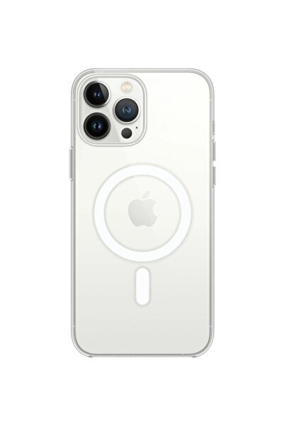 iPhone 15 Pro Max Uyumlu Kılıf Pc Real Magsafe Kapak - Şeffaf