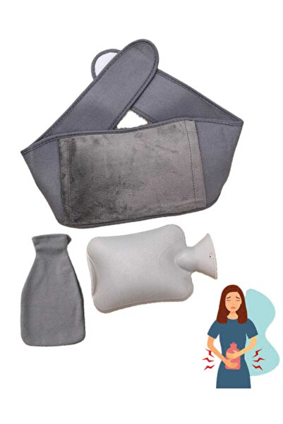 VEYA Triple water bottle with velvet fabric cover and heat waist belt for relief of back, neck and menstrual pain.