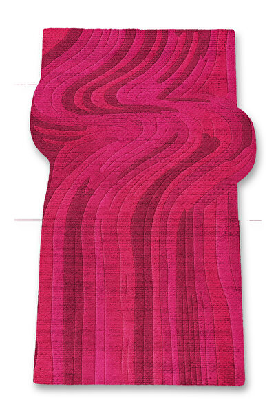 Rugs Modern Halı MOSSO Pembe Temalı Dalgalı Tasarım Desenli Dokuma Taban Modern Dekoratif Kilim mosso1021pembe