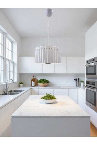 Dropcek eticaret Lüks Beyaz Renk Modern Dekoratif Salon, Oturma Odası ve Mutf...