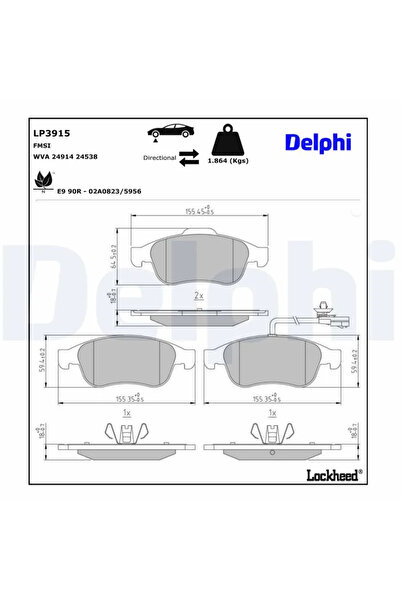 DELPHİ Комплект накладки дискови спирачки Mercedes-Benz Citan Van/Spacious Se...