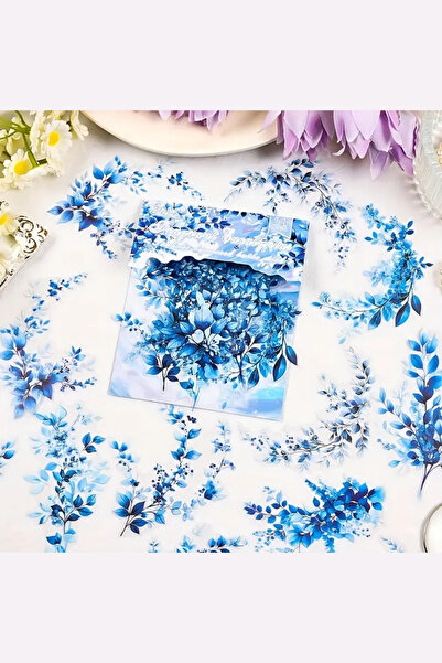 Kolbi Craft 20 قطعة من ملصقات الأوراق الزرقاء الشفافة لتخطيط اليوميات والألبو...