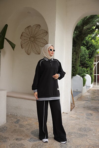 Ryzi Moda Women's Hijab Sports Tracksuit Set Zippered Collar