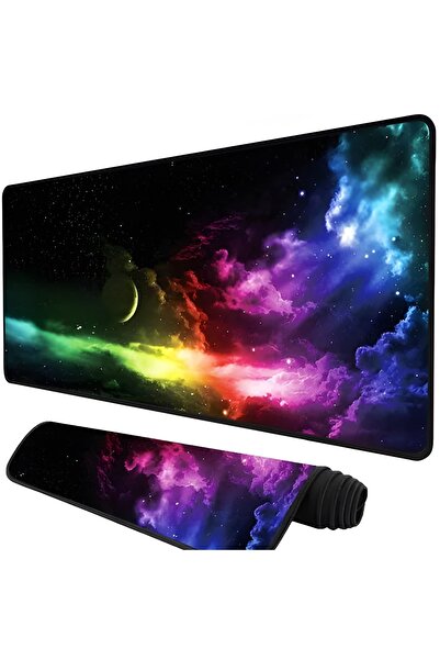 Other Podkładka mata gamingowa na biurko pod mysz XXL 90 x 40 cm - tęczowa