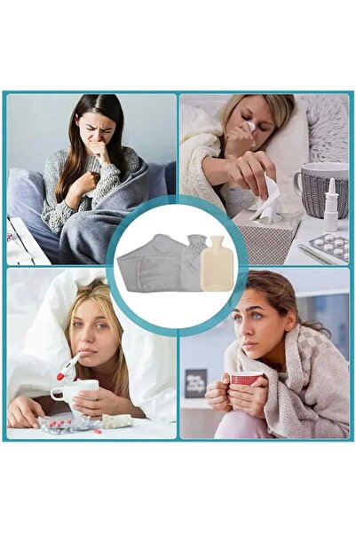 VEYA Water bottle with velvet fabric cover and heat waist belt for relief of back, neck and menstrual pain.