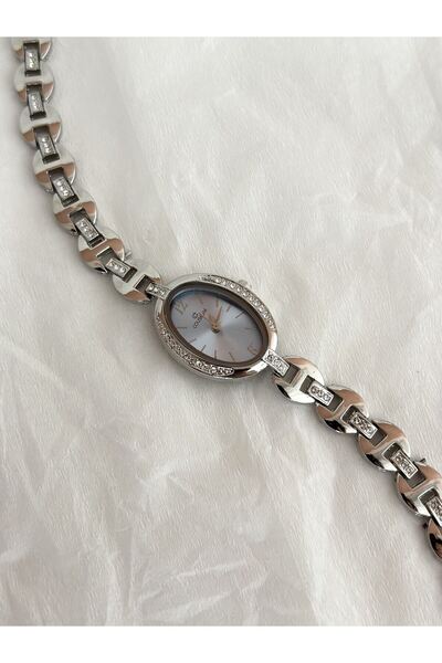 VETTA Vintage Silver Stone Oval Wristwatch
