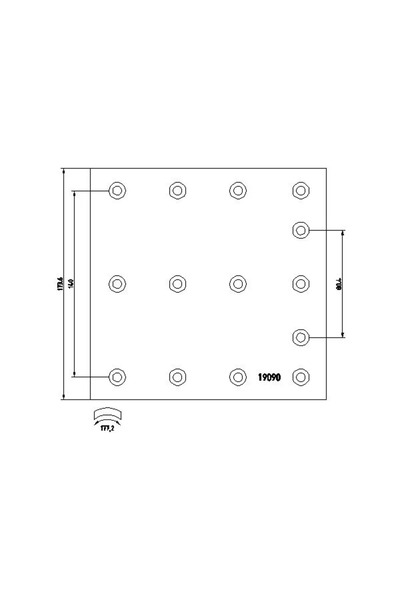 TEXTAR Set Garnituri De Frictiune Frana Tambur Volvo FH12/FL10/FL7