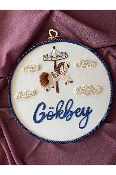 punch passion Bebek kapı süsü, hastane kapı süsü, 30 cm, punch nakışlı, isiml...