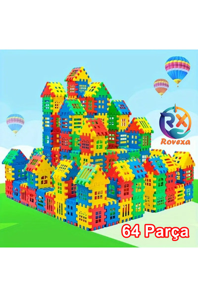 Rovexa Puzzle City 3d Yapı Ve Tasarım Blokları 64 Parça Yapı Oyuncak Puzzle B...
