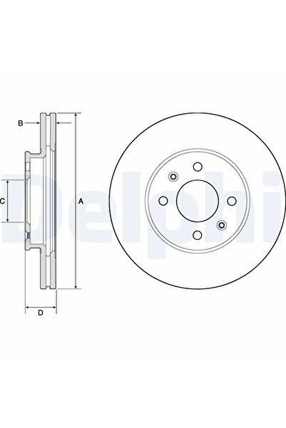 DELPHİ Спирачен диск Hyundai Accent 4/Accent 5 Седан/Solaris Седан Kia Rio 3/...
