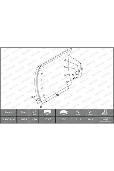 FERODO Set Garnituri De Frictiune Frana Tambur Daf Sb Renault Trucks G/R