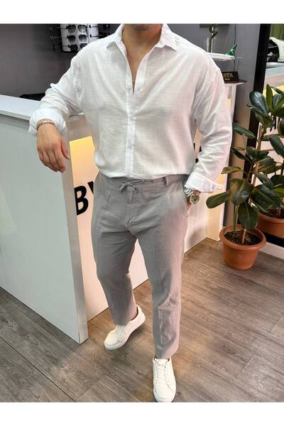 BYATA MENS STYLE Men's Oversize Linen Shirt