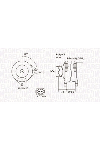 MAGNETI MARELLI Generator / Alternator Opel Astra H/Signum/Vectra C Vauxhall ...