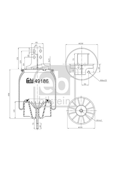 FEBI BILSTEIN Burduf Suspensie Pneumatica Puntea Spate Iveco Eurostar/Eurotec...
