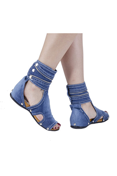 Butik Jeanolog Kot Sandals with Ankle Buckle Detail