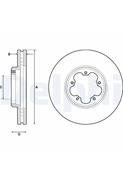 DELPHİ Спирачен диск Ford Tourneo Custom V362 Bus/Transit Custom V362 Bus/Tra...