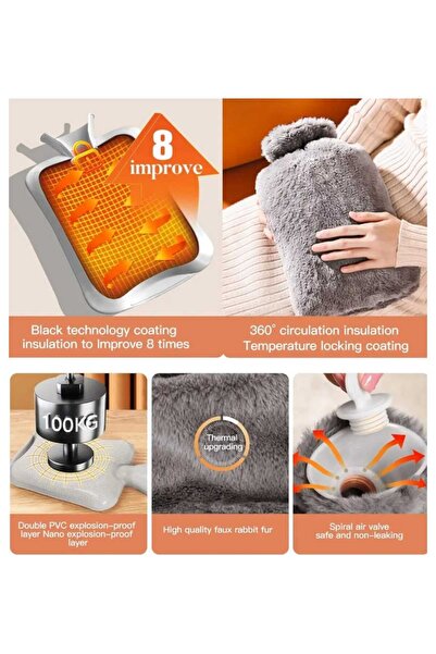 VEYA Rubber water bottle with cover for heat and cold therapy to relieve back and neck pain and menstrual pain.