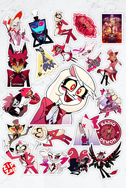 ZipZap Hazbin Hotel Anime Animasyon Alastor Laptop Bullet Journal Yapışkanlı Folyo Sticker Paketi (21 ADET)