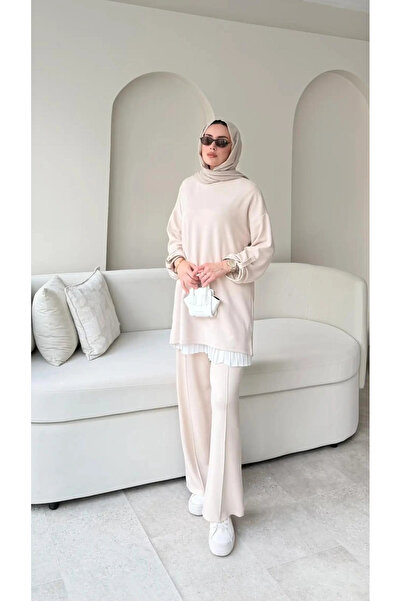 DEFNECE BUTİK Cufflink Detailed Suit - Beige