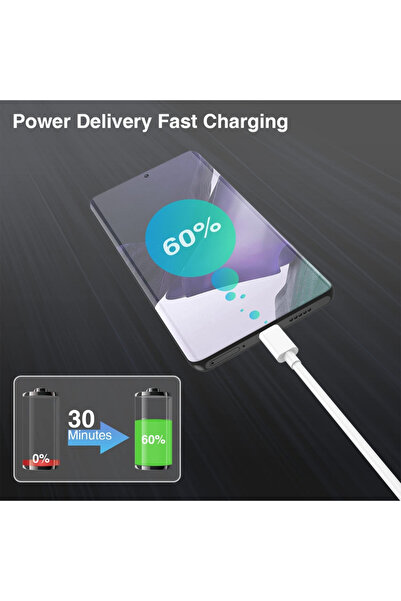 OEM Type-C to Lightning Fast Charge Data Cable for iPhone/iPad - 1 meter - White