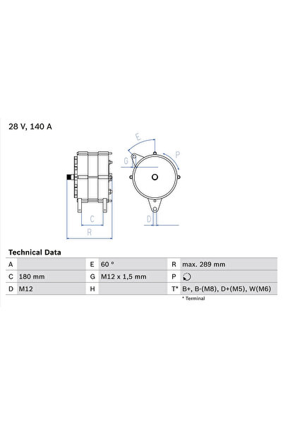 Bosch Generator / Alternator Setra Series 300 1991-2002