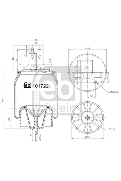 FEBI BILSTEIN Въздушни маншони за заден ляв мост Iveco Eurostar/Eurotech Mp/E...