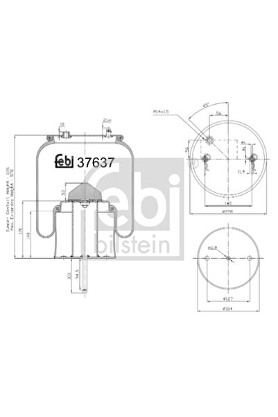 FEBI BILSTEIN Въздушни окачващи маншони за заден мост Scania 4 - серия автобу...