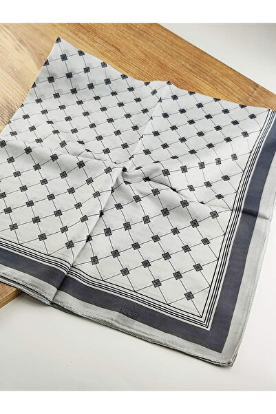 İpekel Geometrik Desenli Dijital Elegance Pamuklu Eşarp Yazma SNM1050-04
