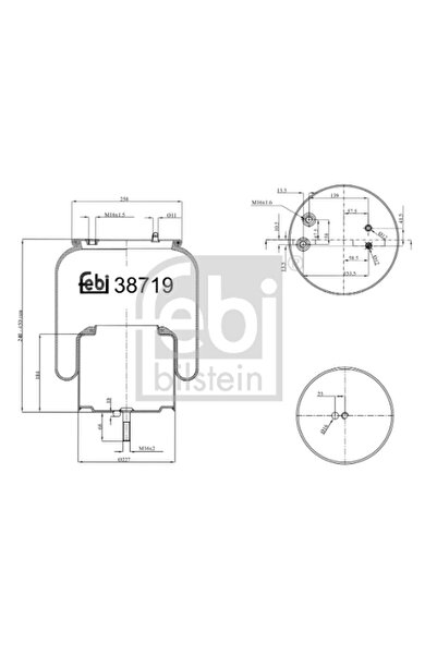 FEBI BILSTEIN Въздушни окачващи маншони на задния десен мост Scania G 1/P 1/R 1