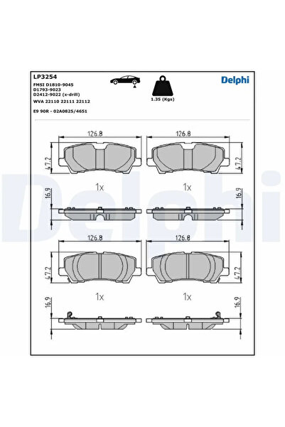 DELPHİ Set Placute Frana Frana Disc Ford Usa Mustang