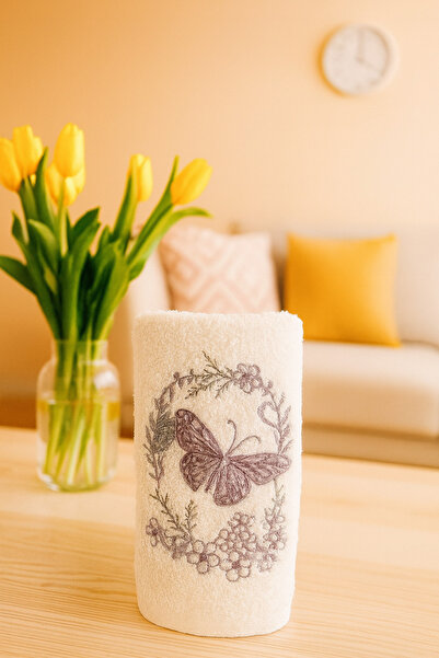 Bella Home Bamboo 50*90 cm Embroidered Hand Towel Set of 6 in Box