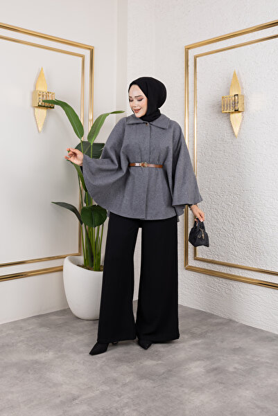 ensade Χειμερινό Oversize Παντζόνι με Καστανό Χρώμα με Ζώνη – Τυπικό Μέγεθος Μουσουλμανικά Εξωτερικά Ενδύματα