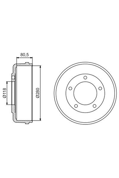 Bosch Tambur Frana Puntea Spate Ford Transit Bus/Transit Caroserie/Transit Pl...