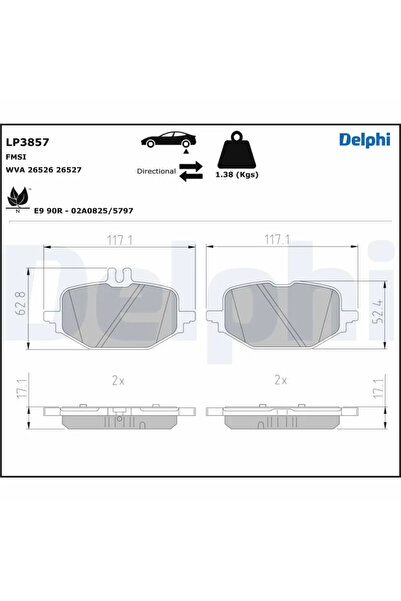 DELPHİ Set Placute Frana Frana Disc Mercedes-Benz C-Class