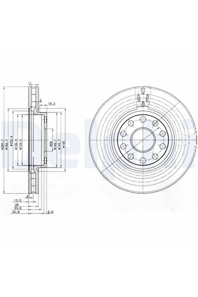 DELPHİ Спирачен диск Alfa Romeo 166 Lancia Kappa
