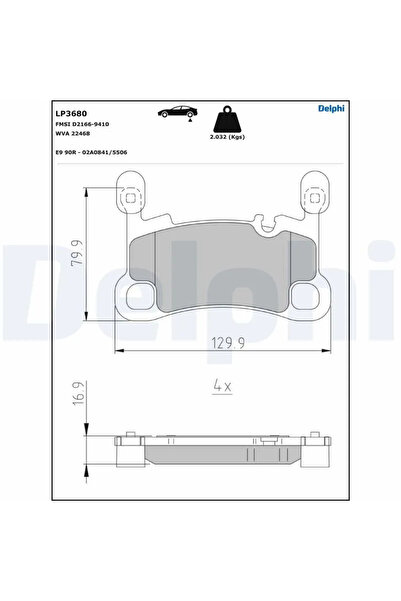 DELPHİ Set Placute Frana Frana Disc Porsche Cayenne Renault Austral