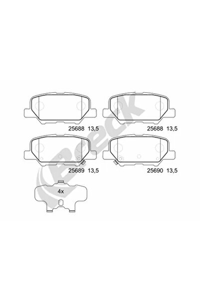 BRECK Комплект спирачни накладки за дискови спирачки Citroen C4 Aircross Mazda 6