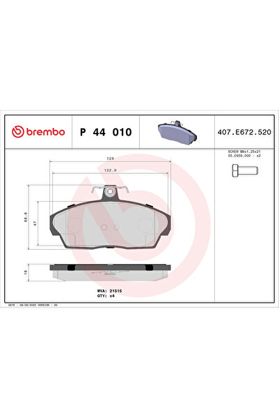 Brembo Set Placute Frana Frana Disc Land Rover Freelander 1