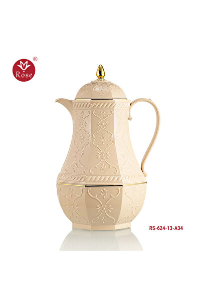 Rose Classic pattern tea and coffee thermos set consisting of 2 rose thermoses, 624 capacity (1300 ml) coffee and (1300 ml) tea