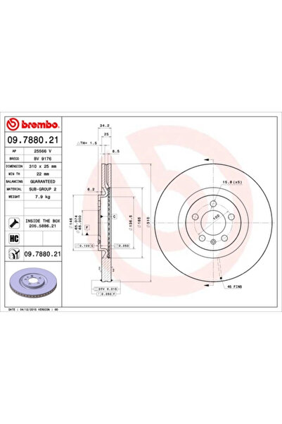 Brembo Disc Frana Audi A1 Seat Ibiza 4 Sc