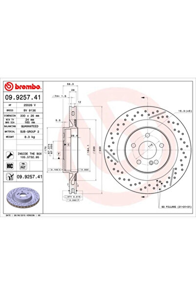 Brembo Дискови спирачки Mercedes-Benz Clk/Slk