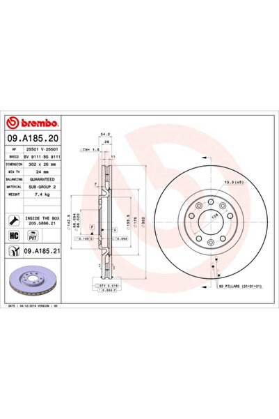 Brembo Disc Frana Peugeot Rcz